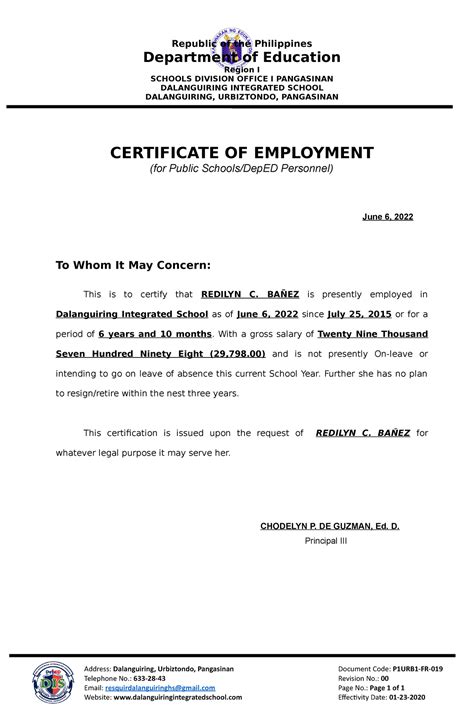 coe sample philippines|Employment Certificate in Philippines .